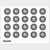 Aangepaste Monogram J-Stickers in zwart-wit Ronde Sticker (Vel)