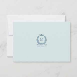 Aangepaste  Monogram kaart met grote afmetingen Notitiekaartje