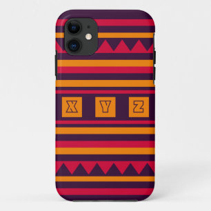 Aangepaste monogram kantelpatroon iPhone case