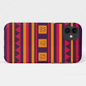 Aangepaste monogram kantelpatroon iPhone case (Achterkant (horizontaal))