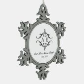 Aangepaste Monogram Kerstcadeau Ornament (Links)