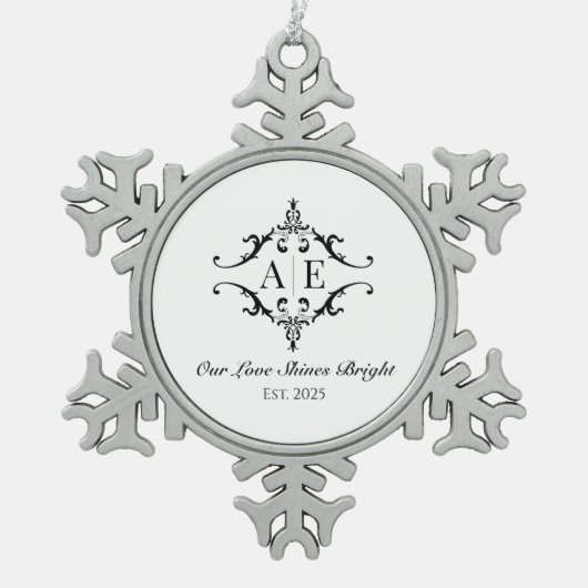 Aangepaste Monogram Kerstcadeau Ornament (Voorkant)