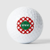 Aangepaste Monogram Kerststerren Golf Ball Golfballen (Voorkant)