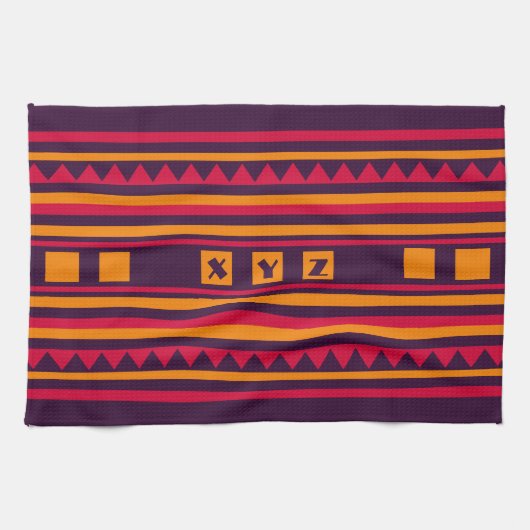 Aangepaste monogram Keukenhanddoek met quilt patro (Horizontaal)