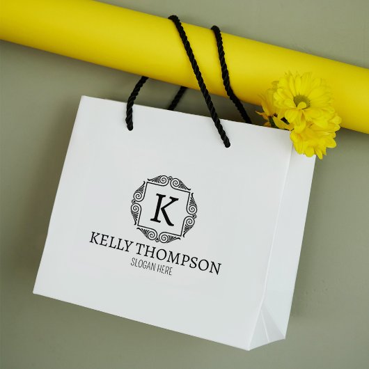  aangepaste monogram, klein bedrijf groot 	rubberstempel