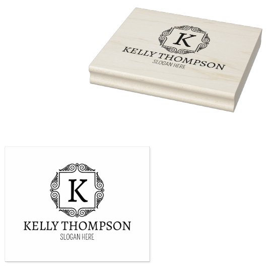  aangepaste monogram, klein bedrijf groot 	rubberstempel (Gestempeld)