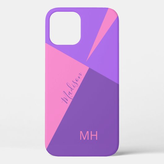 Aangepaste monogram Kleur Blokkeert telefoondozen Case-Mate iPhone Case (Achterkant)