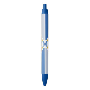 Aangepaste monogram kleurenwiel / Rays Blauwe Inkt Pen