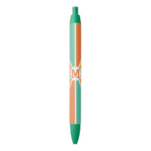 Aangepaste monogram kleurenwiel / Rays Zwarte Inkt Pen