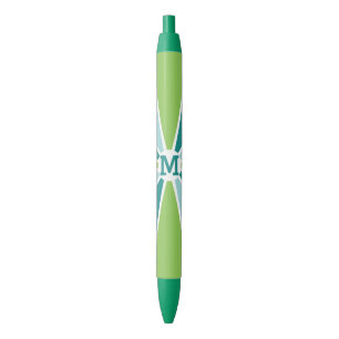 Aangepaste monogram kleurenwiel / Rays Zwarte Inkt Pen
