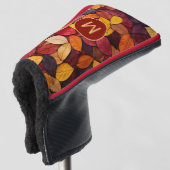 Aangepaste Monogram Kleurrijke Herfst bladeren Golfheadcover (3/4 voorkant)
