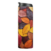 Aangepaste Monogram Kleurrijke Herfst bladeren Thermosbeker (Geroteerd rechts)