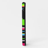 Aangepaste monogram kleurrijke Neon Stripes Polka  Case-Mate iPhone Case (Achterkant/links)