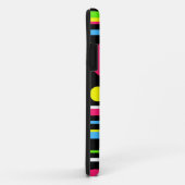 Aangepaste monogram kleurrijke Neon Stripes Polka  Case-Mate iPhone Case (Achterkant/rechts)