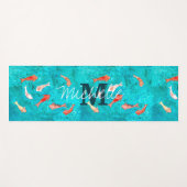 Aangepaste Monogram Koi Fish Pond Yogamat (Voorkant (horizontaal))