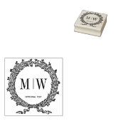 Aangepaste monogram krans 	rubberstempel (Gestempeld)
