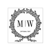 Aangepaste monogram krans 	rubberstempel (Afrduk)