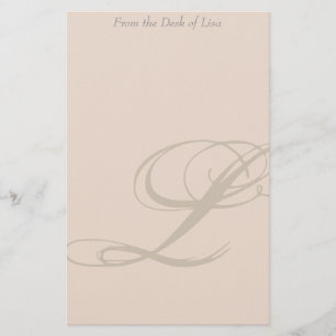 Aangepaste monogram L Stationery Briefpapier