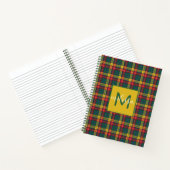 Aangepaste monogram lan Buchanan Tartan Pset Notitieboek (Binnen)