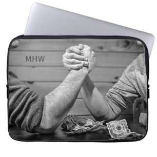 Aangepaste monogram laptophoezen voor Arm Wrestlin Laptop Sleeve