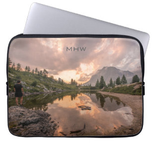 Aangepaste monogram laptophoezen voor Mountain Pon Laptop Sleeve