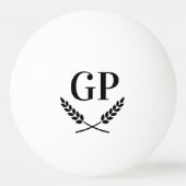 Aangepaste monogram laurier kuif logo ping pong ba pingpongballen (Voorkant)