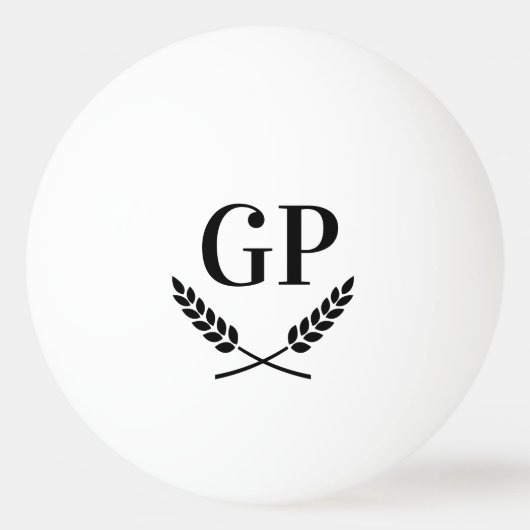Aangepaste monogram laurier kuif logo ping pong ba pingpongballen (Voorkant)