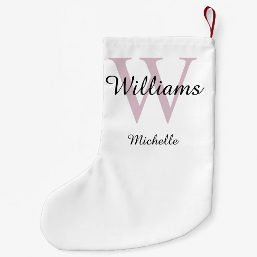 Aangepaste Monogram Lavender Kleine Kerstsok (Achterkant)