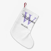 Aangepaste Monogram Lavender Kleine Kerstsok (Voorkant (Hangend))