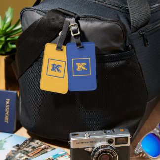 Aangepaste monogram letter bagagelabel