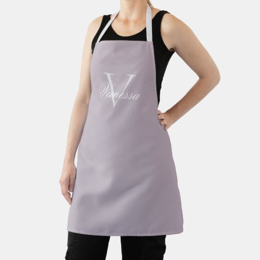 Aangepaste monogram Letter/Name Lavender Apron Schort (Insitu)