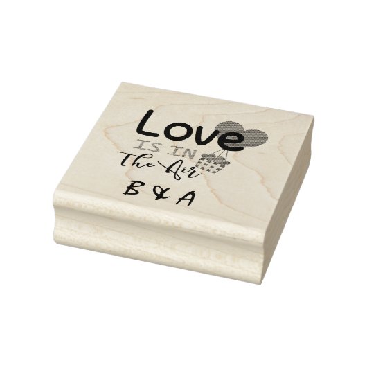 Aangepaste Monogram Liefde Is In De Lucht Rubberstempel (Stempel)