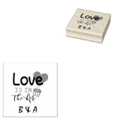 Aangepaste Monogram Liefde Is In De Lucht Rubberstempel (Gestempeld)