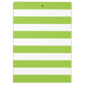 Aangepaste Monogram Lime Green en Navy Bold Stripe Klembord (Achterkant)