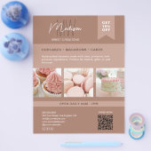 Aangepaste Monogram Logo Bakery Flyer (Enkel)