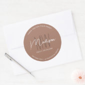 Aangepaste Monogram Logo Bruine Bakkerij Sticker (Envelop)