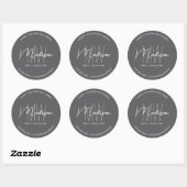 Aangepaste Monogram Logo Grijs Bakkerij Sticker (Vel)