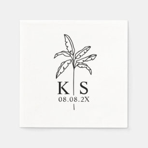 Aangepaste monogram Logo palmboom Napkins Servet