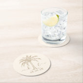 Aangepaste monogram Logo palmboom Ronde Kartonnen Onderzetter (Insitu)