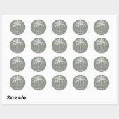 Aangepaste monogram Logo palmboom Ronde Sticker (Vel)