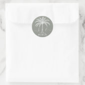Aangepaste monogram Logo palmboom Ronde Sticker (Tas)