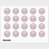 Aangepaste monogram Logo palmboom Ronde Sticker (Vel)