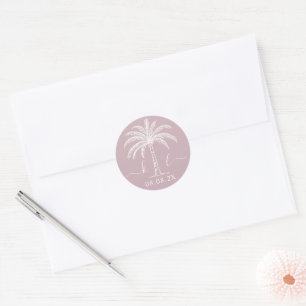 Aangepaste monogram Logo palmboom Ronde Sticker