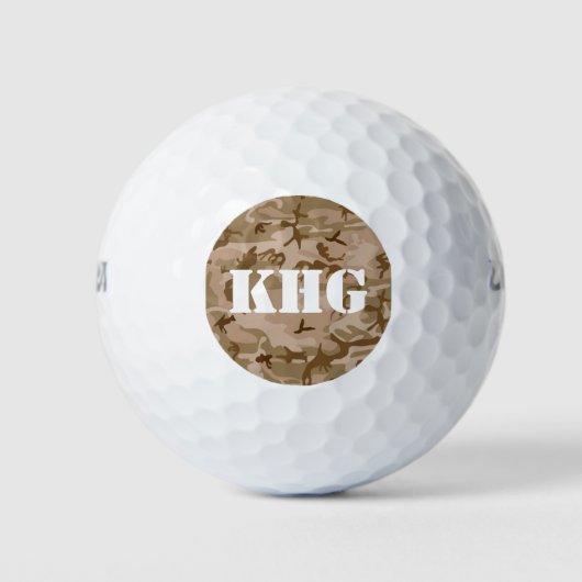 Aangepaste monogram logo w/Desert Storm Camo Golfballen (Voorkant)
