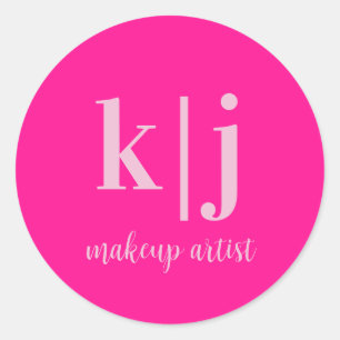 Aangepaste Monogram Make-up Artiest Bedrijf Ronde Sticker