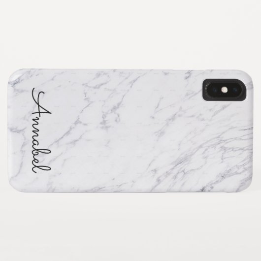 aangepaste monogram marmer chic trendy Case-Mate iPhone case (Achterkant (horizontaal))