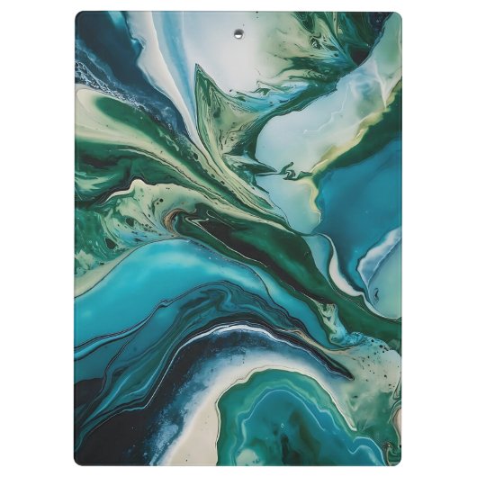 Aangepaste monogram marmeren hars klembord (Achterkant)