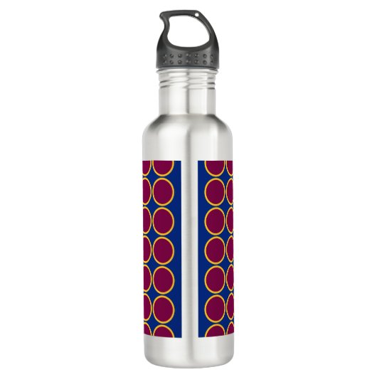 Aangepaste Monogram maroon CIRCLES Waterfles (Achterkant)