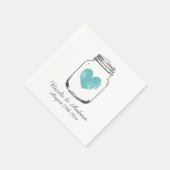 Aangepaste  monogram mason jar bruiloft servetten (Hoek)