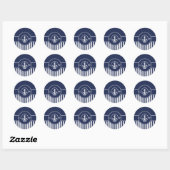 Aangepaste monogram met maatverdeling voor autisch ronde sticker (Vel)